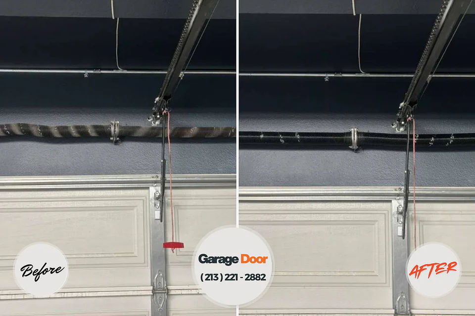Before and after: garage door repair Langhorne, PA